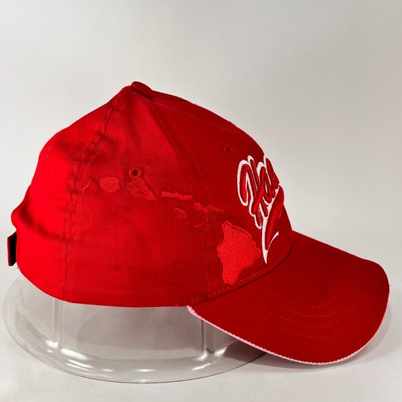 Hawaii Islands Strap Back Cap Hat Red Chelona USA Paradise Beach Adult Mens - Picture 5 of 15